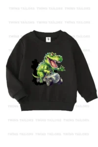 twins tailors Dinosaur Printed 3 Pack Unisex Red-Black-Grey Crew Neck Kids Sweatshirt - Image 4
