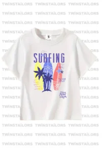 twins tailors Surf Printed 3-Pack Unisex Black-White Kids T-Shirt - Image 2