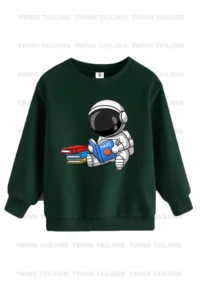 twins tailors Astronaut And Bear Printed 3 Pack Unisex Beige-Green-Brown Kids Sweatshirts - Image 2