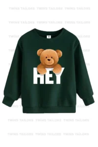 twins tailors Level Up and Mixed Printed 3 Pack Unisex Green-Grey-Sax Blue Children's Sweatshirts - Image 4