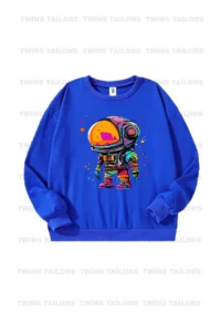 twins tailors Level Up and Mixed Printed 3 Pack Unisex Green-Grey-Sax Blue Children's Sweatshirts - Image 6