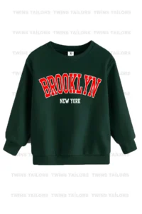 twins tailors Brooklyn and Mixed Printed 3 Pack Unisex Navy Blue-Green-Red Kids Sweatshirts - Image 4
