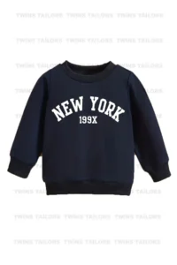 twins tailors Brooklyn and Mixed Printed 3 Pack Unisex Navy Blue-Green-Red Kids Sweatshirts - Image 6