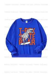 twins tailors Dinosaur and Astronaut Printed 3-Pack Unisex Grey-Navy-Sax Blue Children's Sweatshirts - Image 4