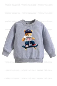 twins tailors Dinosaur and Astronaut Printed 3-Pack Unisex Grey-Navy-Sax Blue Children's Sweatshirts - Image 6