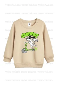 twins tailors Scooter And Dinosaur Printed 3 Pack Unisex Beige-Navy Blue-Brown Kids Sweatshirts - Image 6