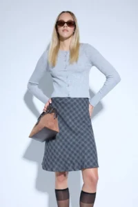 DeFacto A Form Checked High Waist Viscose Midi Skirt - Image 2