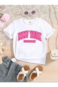 twins tailors Teddy Bear Printed 3 Pack Purple-White-Pink Girls T-Shirt - Image 2