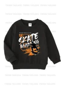twins tailors Skate Boarding And Mixed Printed 3 Pack Unisex Black-Grey-Beige Kids Sweatshirts - Image 2
