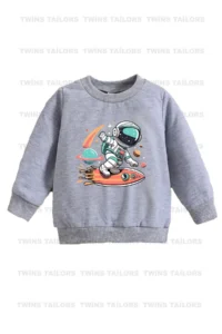 twins tailors Skate Boarding And Mixed Printed 3 Pack Unisex Black-Grey-Beige Kids Sweatshirts - Image 6