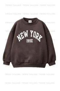 twins tailors California And Brooklyn Printed 3-Pack Unisex Grey-Black-Brown Kids Sweatshirts - Image 2