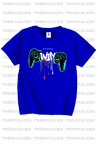 twins tailors Ricky Printed 3-Pack Unisex Saks Blue-black-orange Children's T-shirt - Image 3