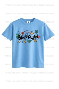 twins tailors Florida Surf And Brooklyn Printed 3-Pack Unisex Light Blue-White-Salt Blue Children's T-Shirt - Image 3