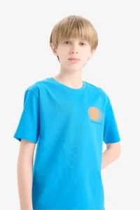 DeFacto Crew Neck Embroidered Short Sleeve T-Shirt Boy - Image 3