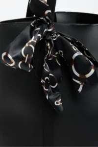 Shule Bags Grape with scarf Shoulder Bag Black - Image 3
