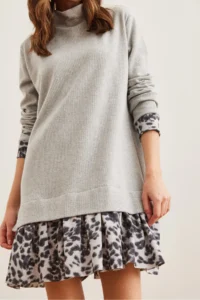 Olalook Women Gray Black Garnili Thessaloniki Elbise - Image 6