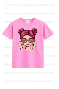 twins tailors Giraffe and Bow Printed 3-Pack Pink-Black-Yellow Girls' T-Shirt - Image 4
