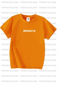 twins tailors Brooklyn Printed 3 Pack Unisex White-Orange-Baby Blue Kids T-Shirt/T-Shirt - Image 4