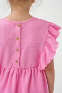 Minipodyum Frilly Girls' Summer Waffle Dress - Image 3