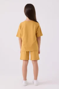 US Polo Assn. U.s. Polo Shirt Assn Girls' Yellow Bermuda Set - Image 5
