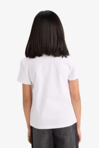 DeFacto Crew Neck Printed Short Sleeve T-Shirt Girls - Image 6