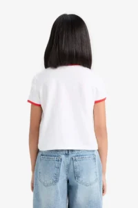 DeFacto Snoopy Oversize Wide Fit Crew Neck Back Printed Short Sleeve T-Shirt Girl Child - Image 6