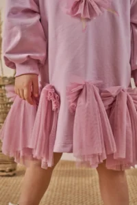 Minipodyum Girls' Dress Tulle Detailed Printed - Image 5