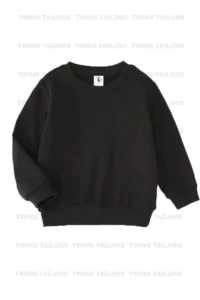 twins tailors Unprinted Fleece Inside 3 Pack Unisex Black Crew Neck Children's School Sweatshirt - Image 2