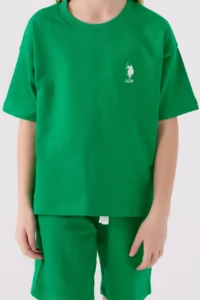US Polo Assn. U.s. Polo Shirt Assn Girls' Green Bermuda Set - Image 4