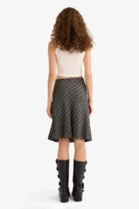 DeFacto A Form Checked High Waist Viscose Midi Skirt - Image 8
