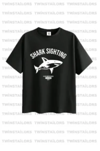 twins tailors Shark And Hello Printed 3-Pack Unisex Navy Blue-Grey-Black Children's T-Shirt - Image 2