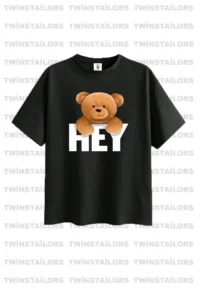 twins tailors Cool Boy And Teddy Bear Printed 3-Pack Unisex Black-White-Green Kids T-Shirt - Image 4