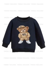 twins tailors Dream Team and Teddy Printed 3 Pack Unisex Navy Blue-Red-Beige Kids Sweatshirts - Image 6