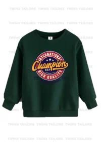 twins tailors Mixed Printed 3-Pack Unisex Green-Sakx Blue-Black Kids Sweatshirts - Image 4
