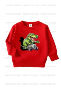 twins tailors Dinosaur Printed 3 Pack Unisex Grey-Red-Navy Blue Children's Sweatshirts - Image 4
