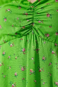 Happiness İstanbul Women's Pistachio Green Strappy Patterned Viscose Dress - Image 5