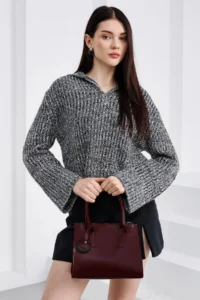 Shule Bags Pina Multi-Eyed Hand and Crossbody Bag Burgundy - Image 3