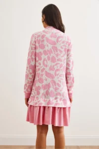 Olalook Women's Ecru Pink Garnished Thessaloniki Dress - Image 6