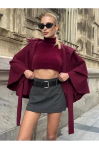 Cool & Sexy Women Gray Arched Shorts Skirt - Image 3