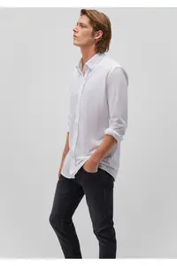 Mavi White Knitted Shirt Fitted -620