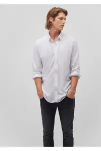 Mavi White Knitted Shirt Fitted -620 - Image 2