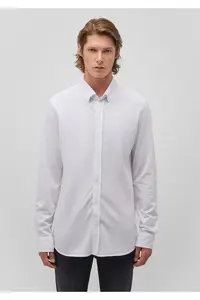Mavi White Knitted Shirt Fitted -620 - Image 3