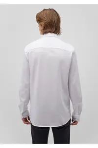 Mavi White Knitted Shirt Fitted -620 - Image 4