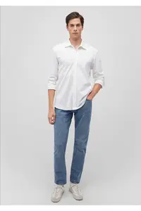 Mavi White Knitting Shirt slim Fit / Narrow Kesim -620 - Image 2