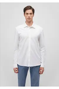 Mavi White Knitting Shirt slim Fit / Narrow Kesim -620 - Image 3