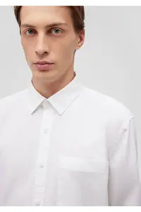Mavi White Shirt Regular Fit / Normal Cut -620 - Image 5
