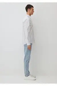 Mavi Striped White Shirt Regular Fit / Normal Cut -70092 - Image 3