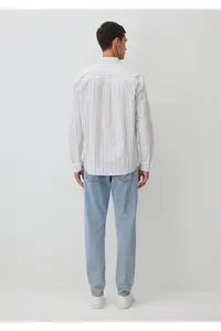Mavi Striped White Shirt Regular Fit / Normal Cut -70092 - Image 4