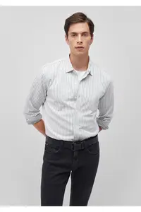 Mavi White Knitting Shirt slim Fit / Narrow Kesim -9-Y00