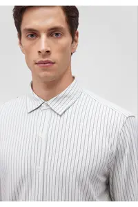 Mavi White Knitting Shirt slim Fit / Narrow Kesim -9-Y00 - Image 5
